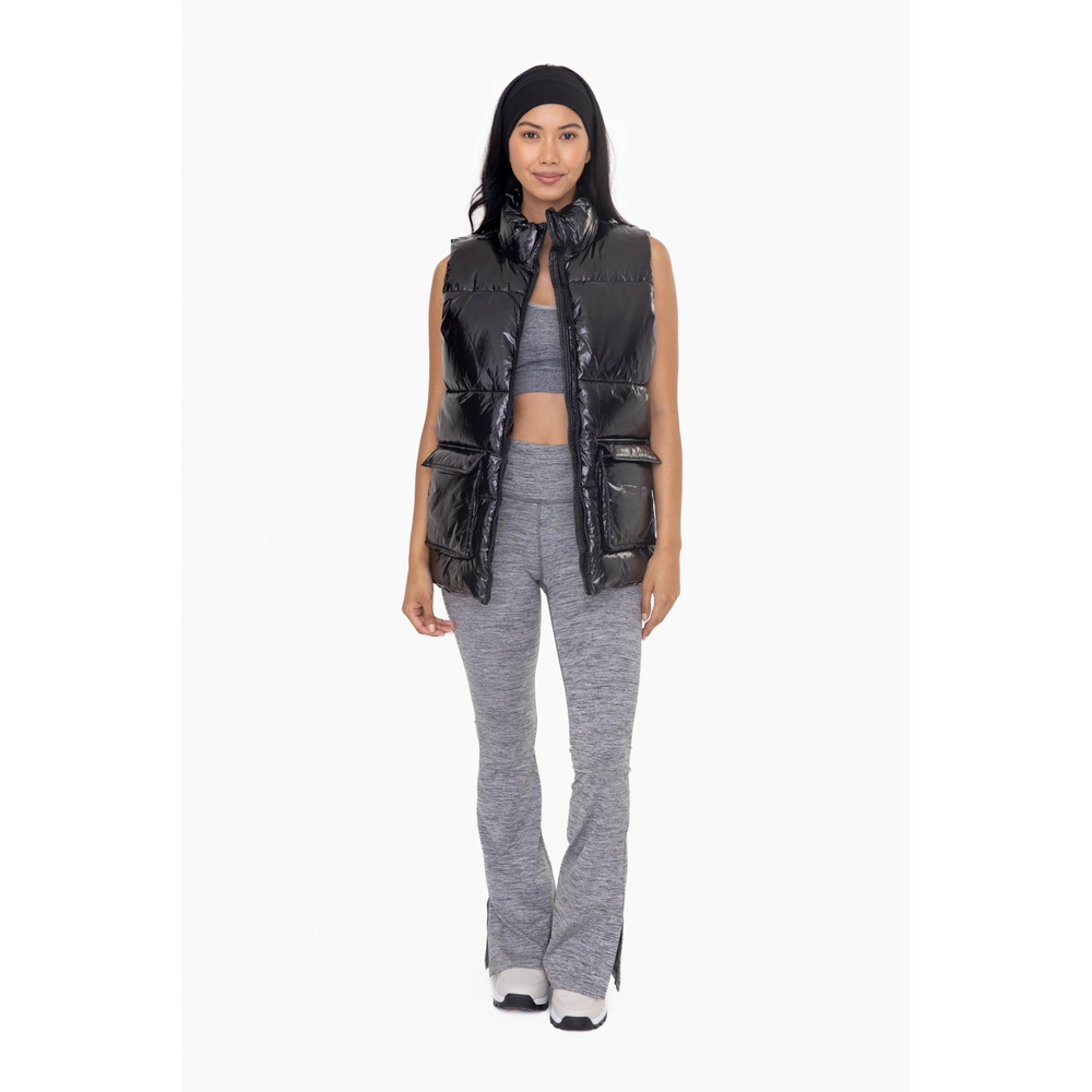 15 - Black Glossy Puffer Vest